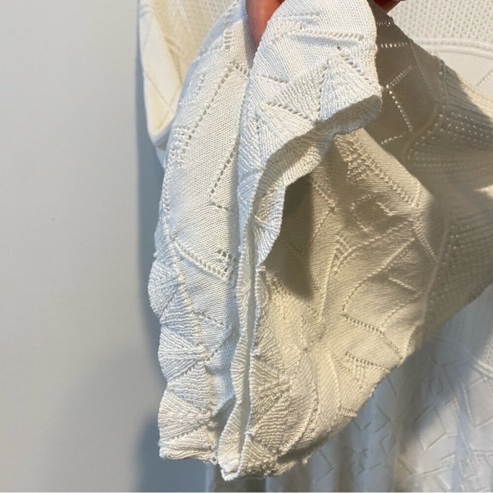 Coquette Lace Rain & Rose L Knit White Top Viscose - Flowy - Picture 8 of 16